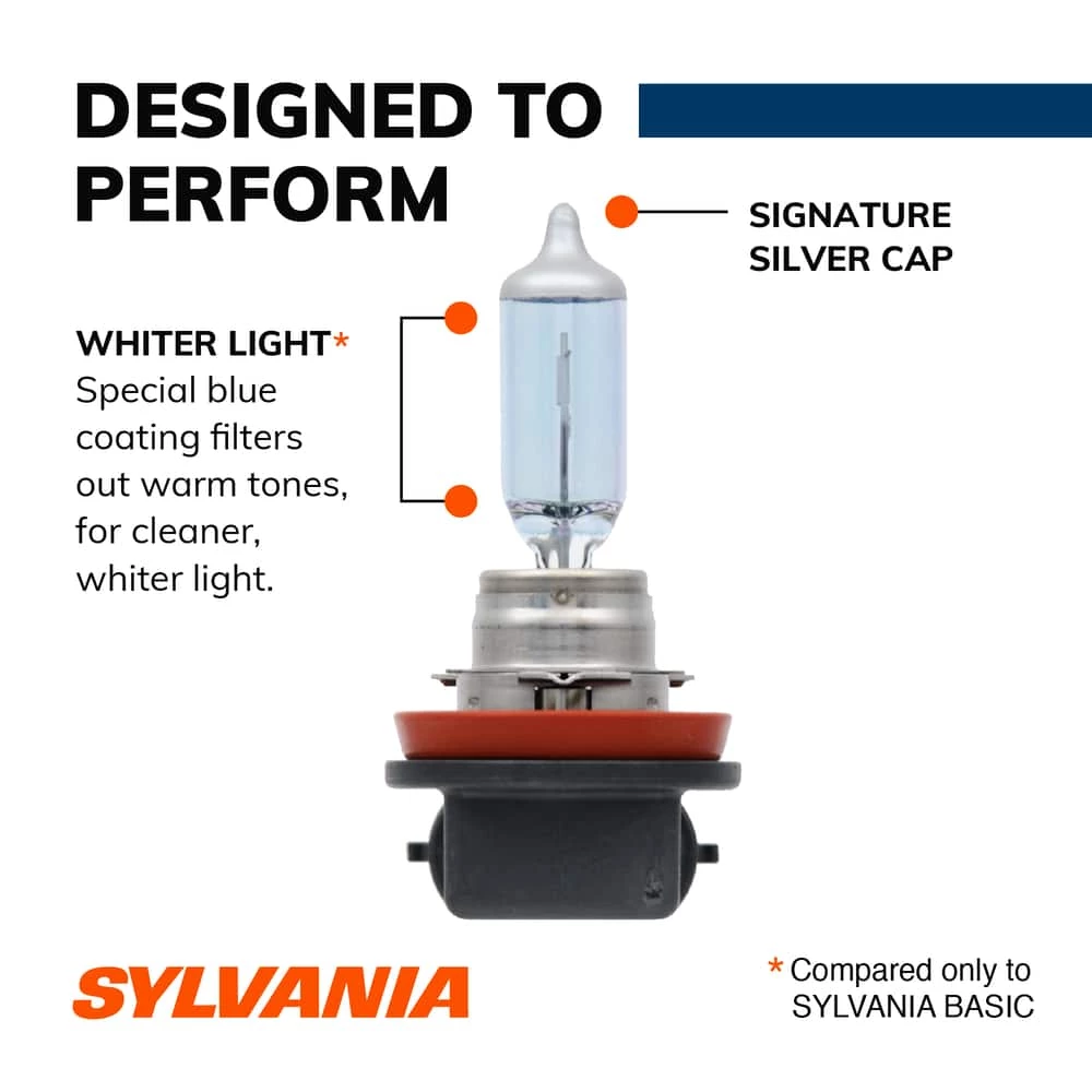 H11 Sylvania SilverStar® Halogen Headlight Bulb, Whiter Light, 2-pk - Image 12