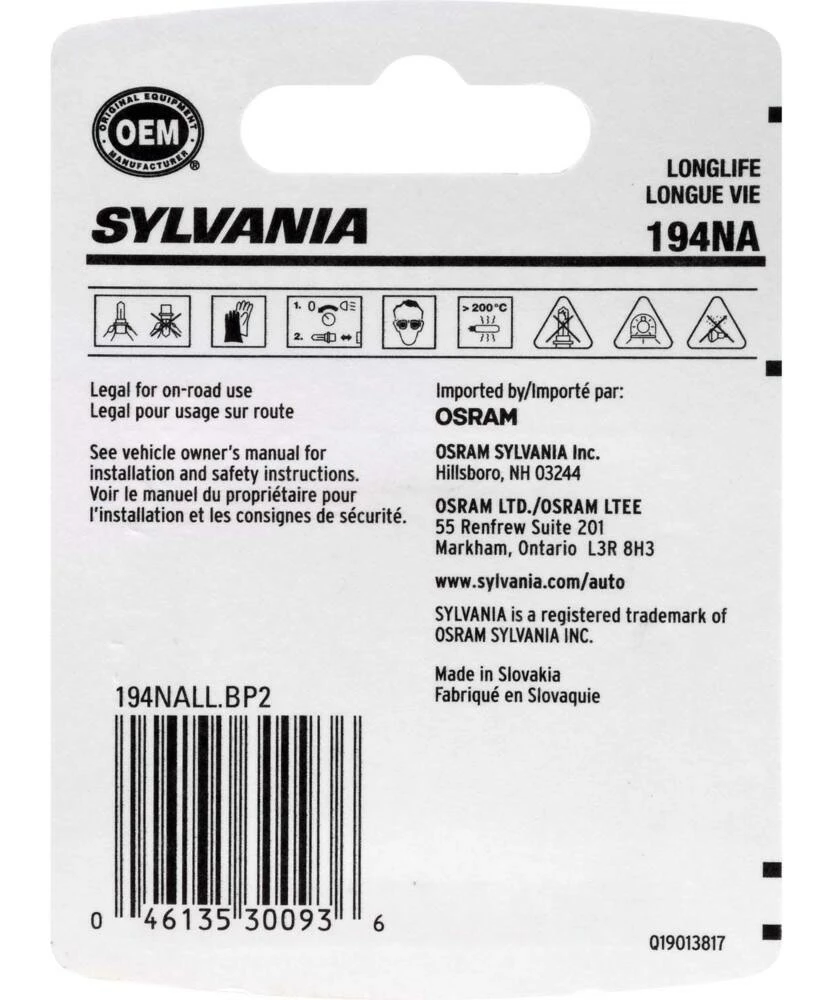 194NA Sylvania Long Life Mini Bulb, 2-pk - Image 8