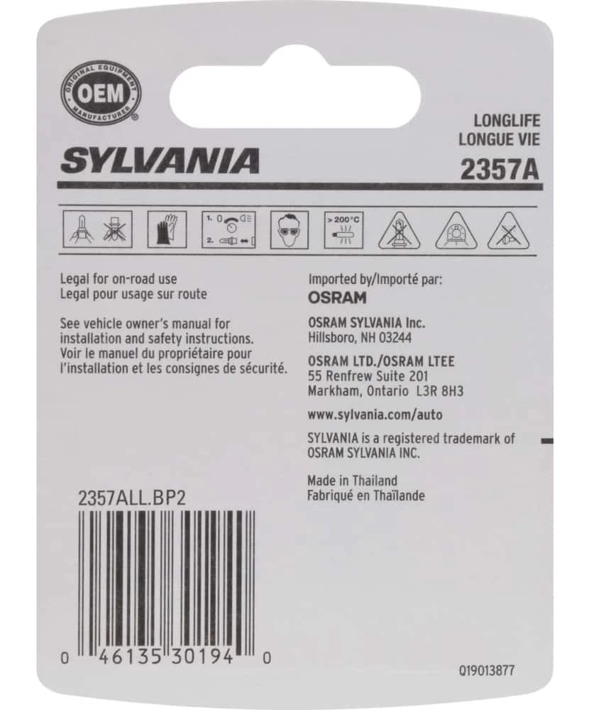 2357A Sylvania Long Life Mini Bulb, 2-pk - Image 3