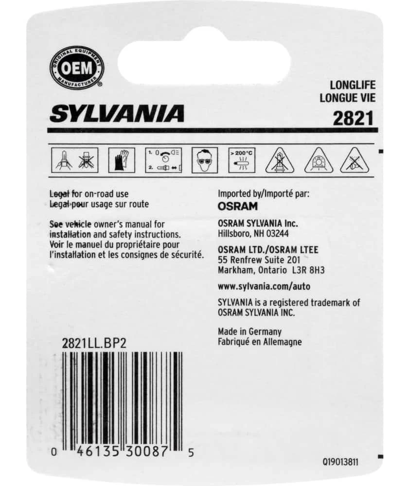 2821 Sylvania Long Life Mini Bulb, 2-pk - Image 7