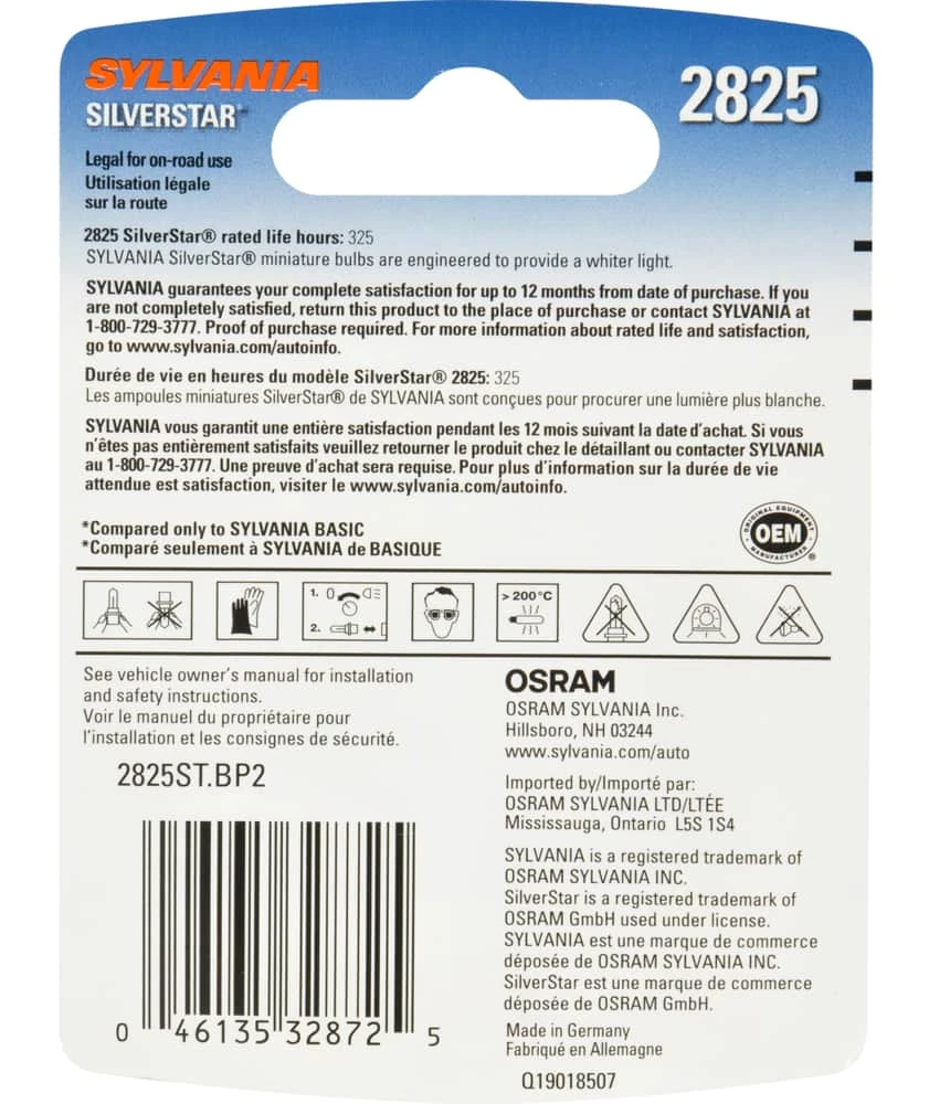 2825 Sylvania SilverStar® Mini Bulb, Whiter Light, 2-pk - Image 4