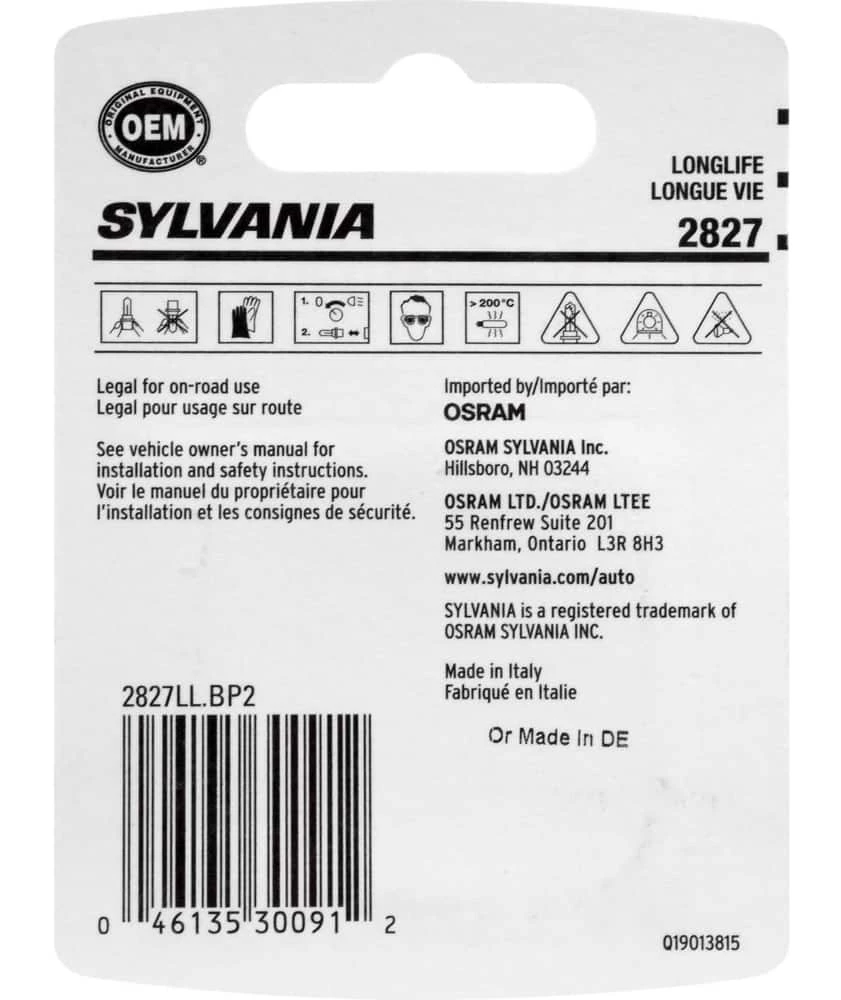 2827 Sylvania Long Life Mini Bulb, 2-pk - Image 5