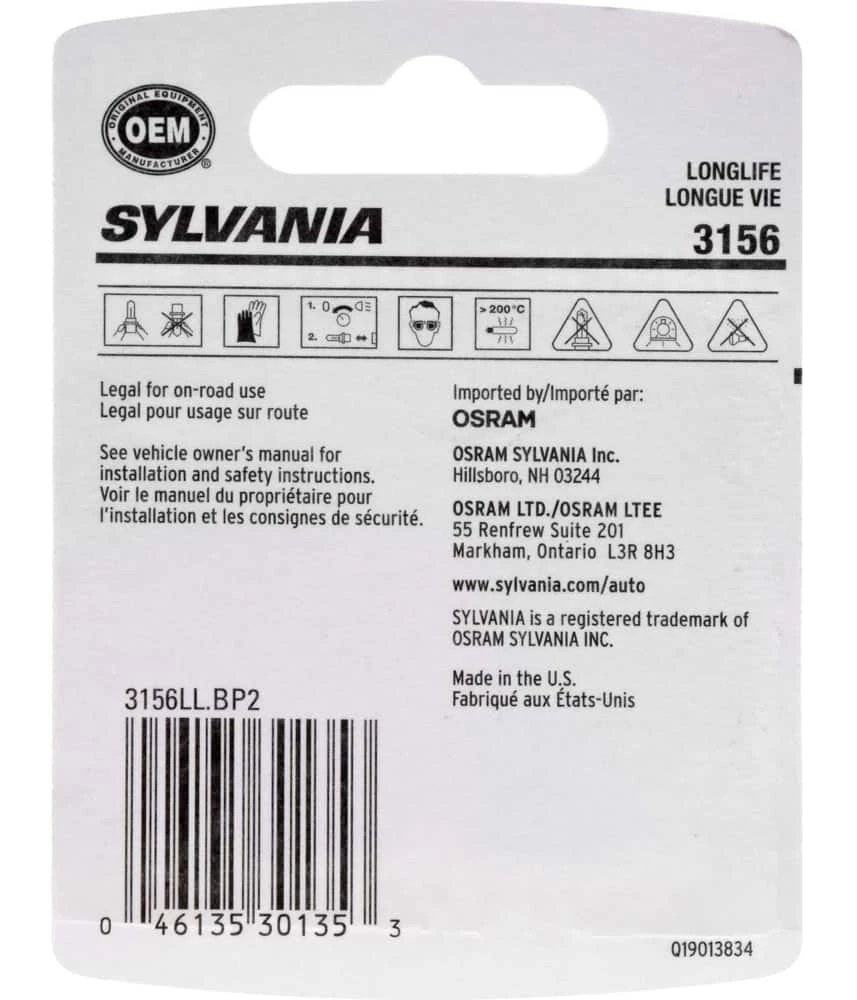 3156 Sylvania Long Life Mini Bulb, 2-pk - Image 3