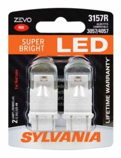 3157R Sylvania ZEVO® Red LED Mini Bulb, Super Bright, 2-pk