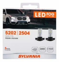 5202 Sylvania ZEVO® LED Fog Lights, 6000k Cool White Light, 2-pk