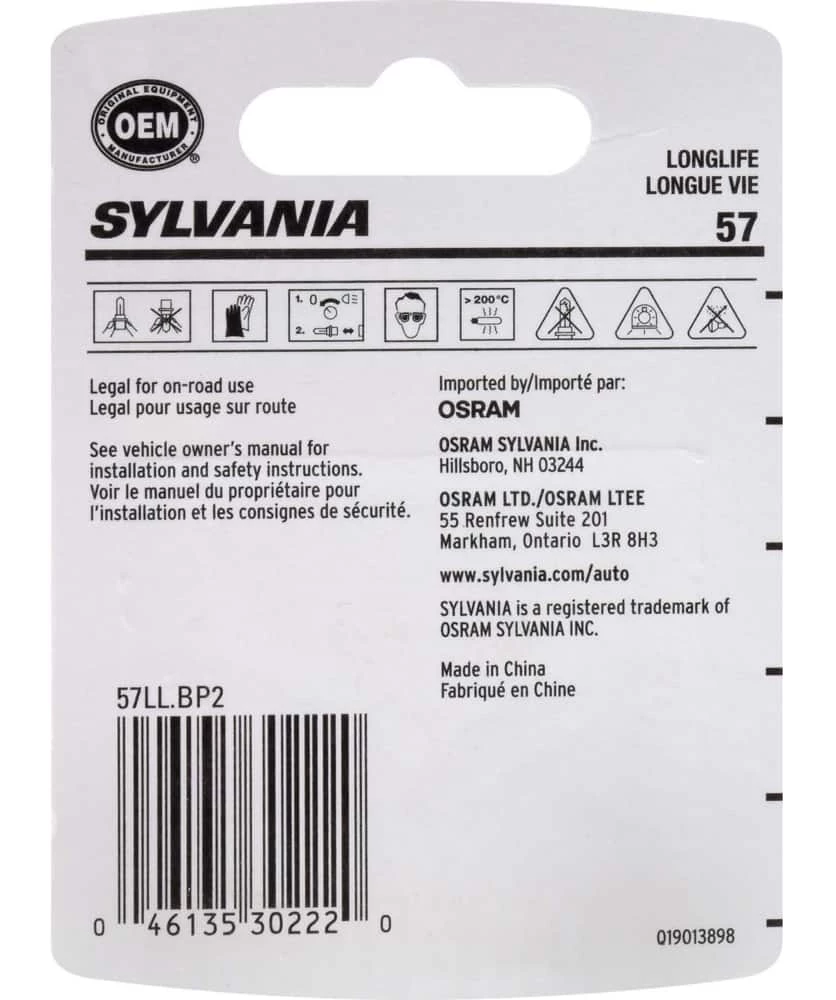 57 Sylvania Long Life Mini Bulb, 2-pk - Image 6