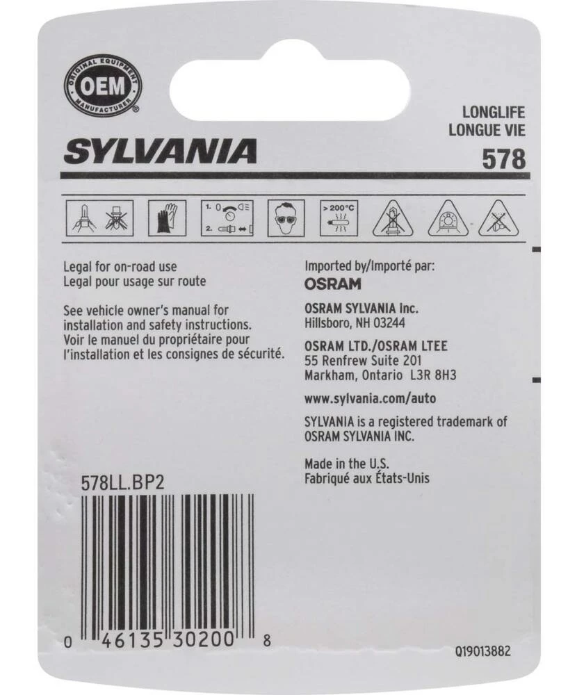 578 Sylvania Long Life Mini Bulb, 2-pk - Image 4