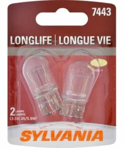 7443 Sylvania Long Life Mini Bulb, 2-pk