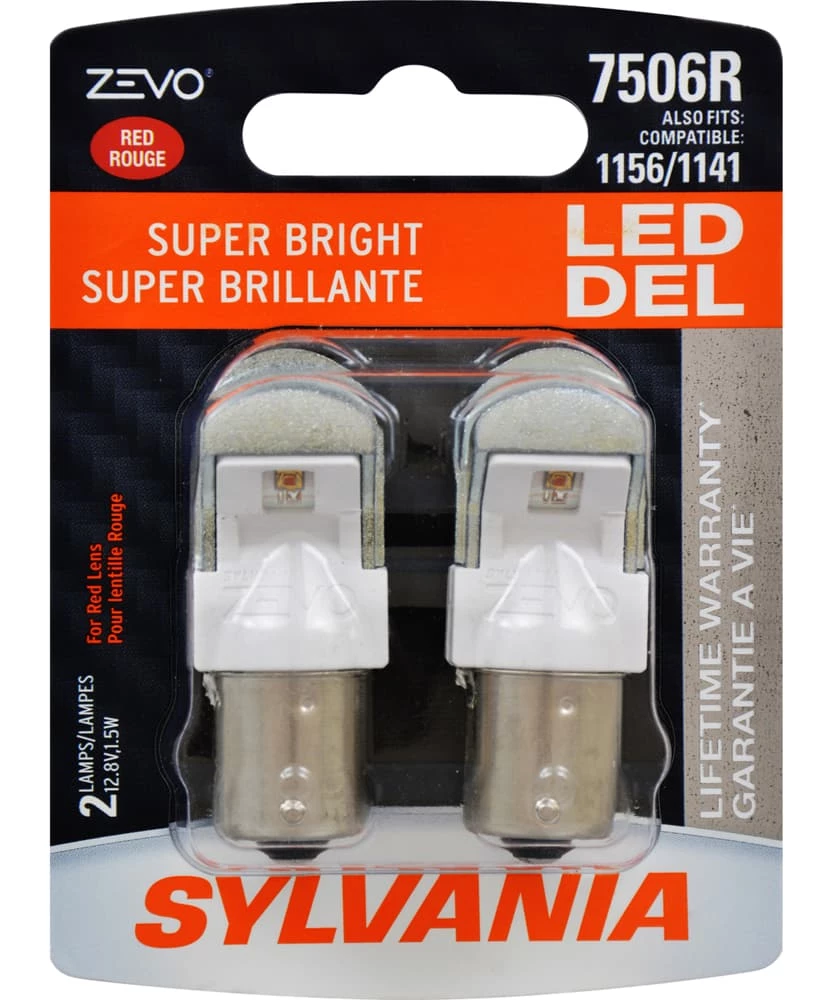 750R Sylvania ZEVO® Red LED Mini Bulb, Super Bright, 2-pk