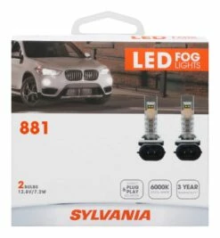 881 Sylvania ZEVO® LED Fog Lights, 6000k Cool White Light, 2-pk