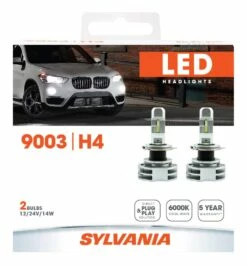 9003 Sylvania ZEVO® LED Headlight Bulb, 6000k Cool White Light, 2-pk