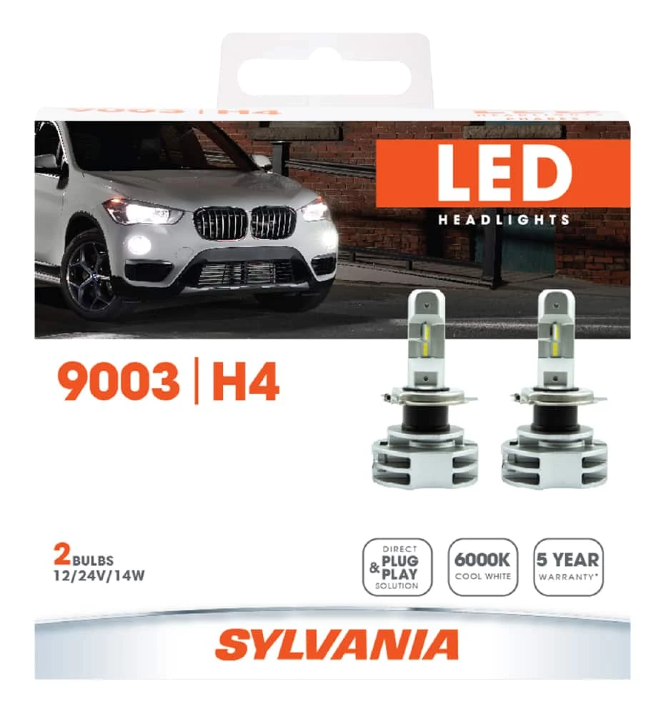 9003 Sylvania ZEVO® LED Headlight Bulb, 6000k Cool White Light, 2-pk