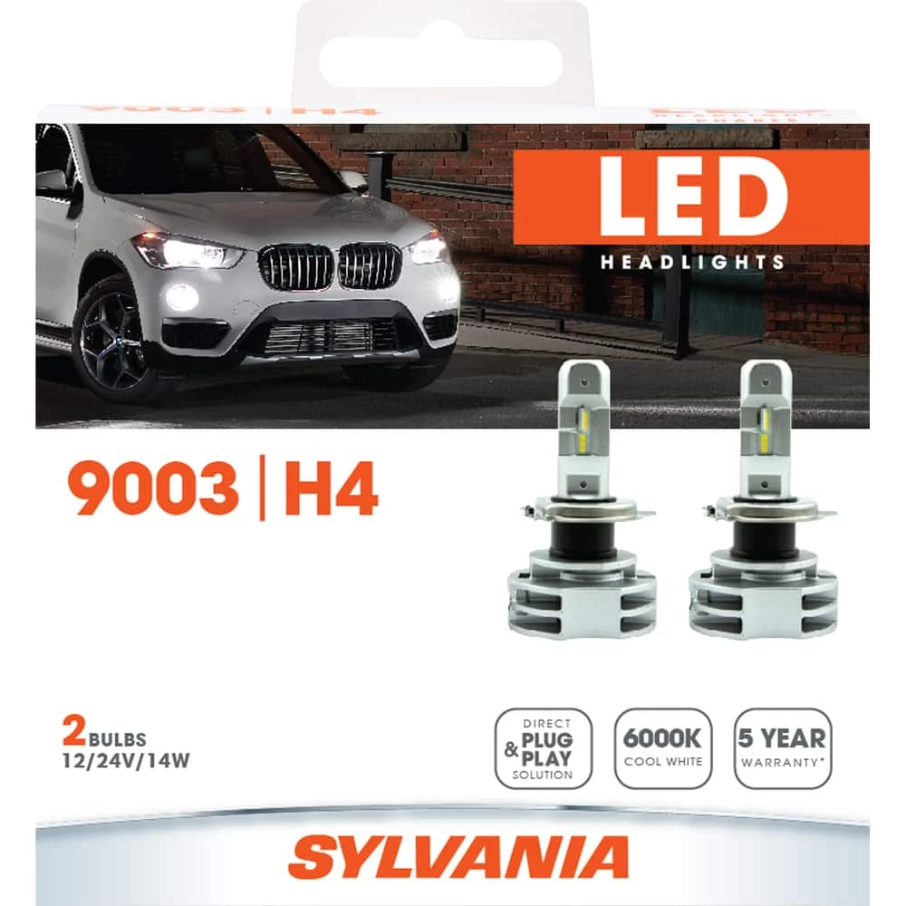 9003 Sylvania ZEVO® LED Headlight Bulb, 6000k Cool White Light, 2-pk - Image 6