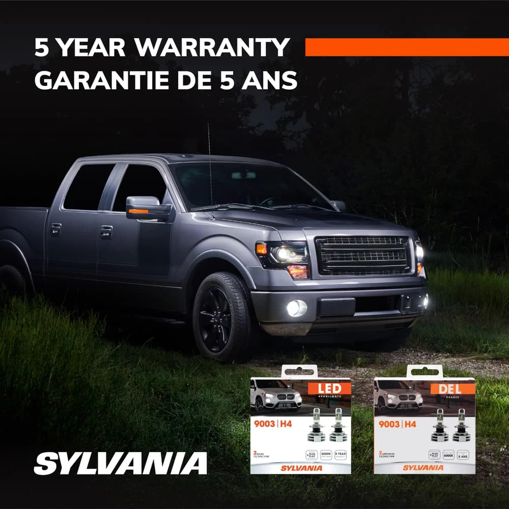 9003 Sylvania ZEVO® LED Headlight Bulb, 6000k Cool White Light, 2-pk - Image 11