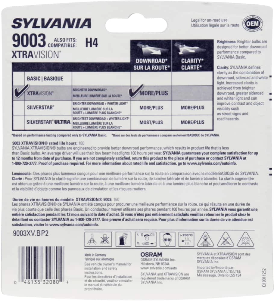 9003 Sylvania Halogen Headlight Bulb, 2-pk - Image 8