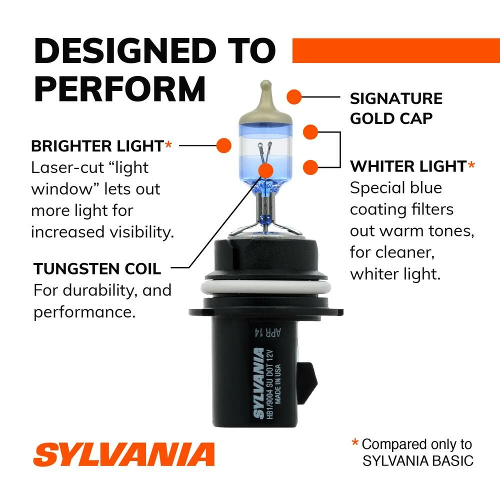 9004 Sylvania SilverStar® ULTRA Halogen Headlight Bulb, Whiter Light, 2-pk - Image 12