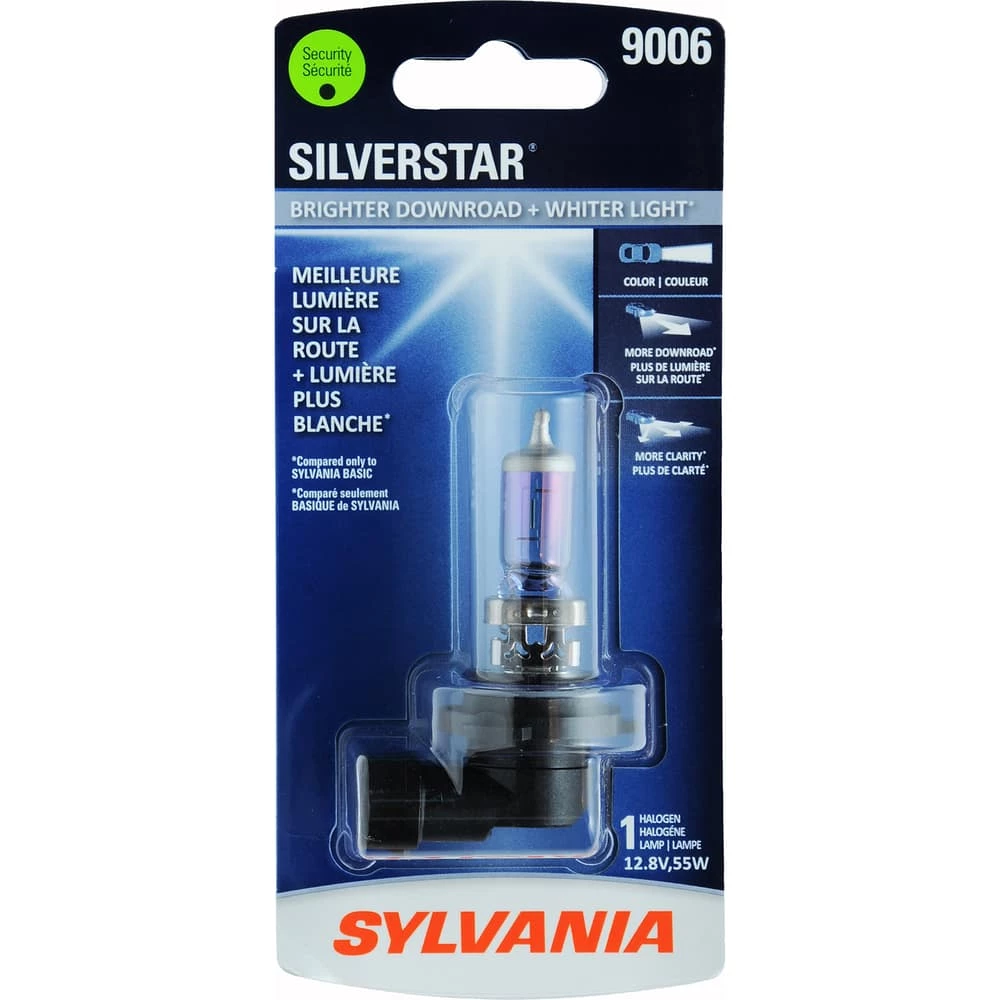 9006 Sylvania SilverStar® Halogen Headlight Bulb, Whiter Light, 1-pk