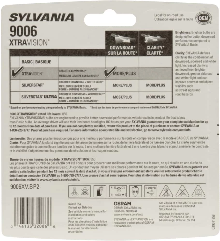 9006 Sylvania Halogen Headlight Bulb, 2-pk - Image 8