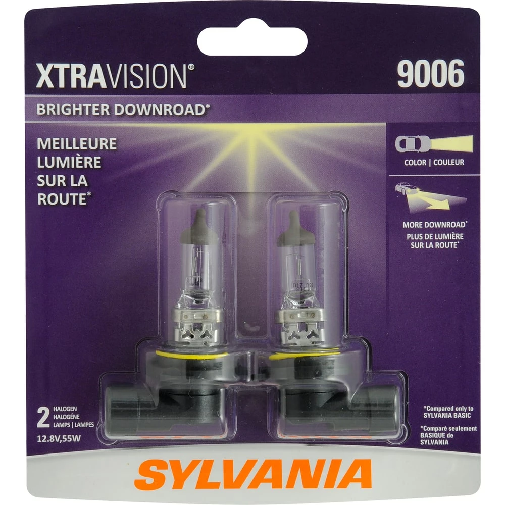 9006 Sylvania Halogen Headlight Bulb, 2-pk