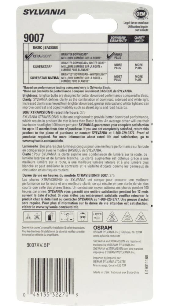 9007 Sylvania Halogen Headlight Bulb, 1-pk - Image 8