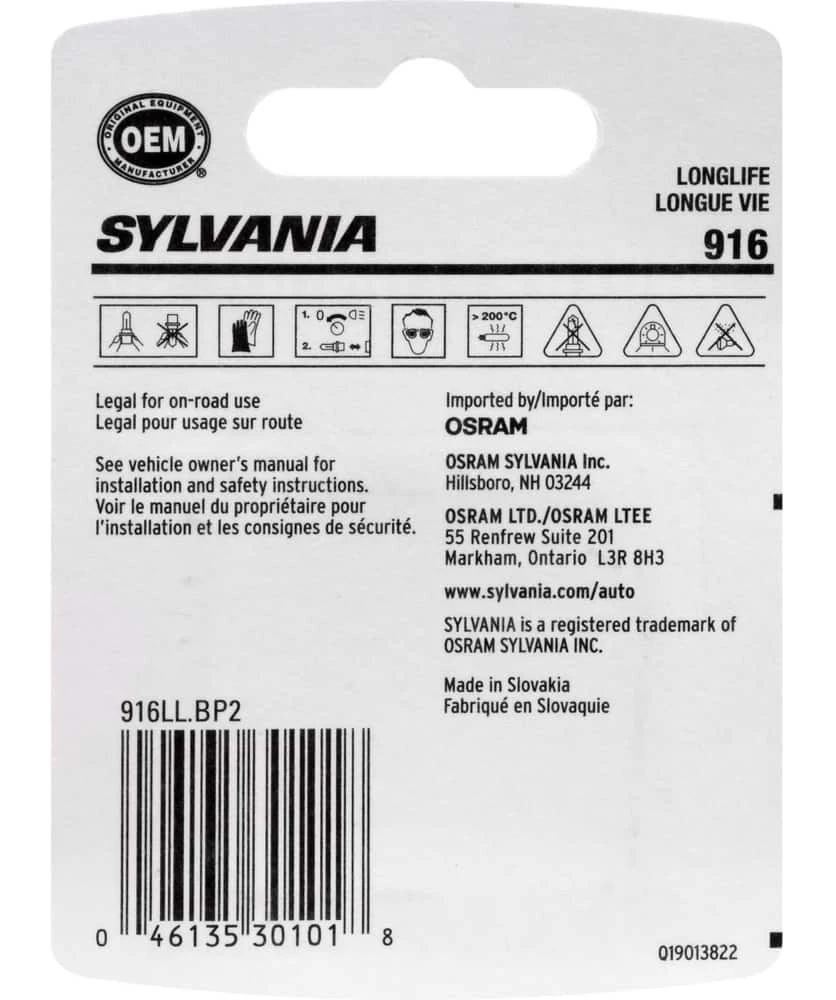 916 Sylvania Long Life Mini Bulb, 2-pk - Image 8