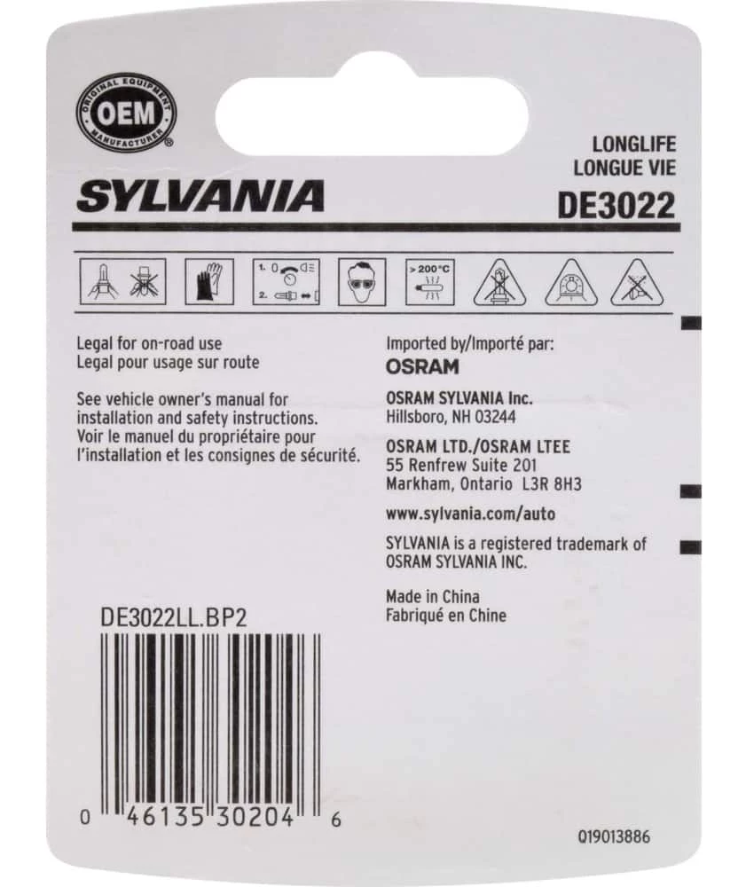 DE3022 Sylvania Long Life Mini Bulb, 2-pk - Image 6
