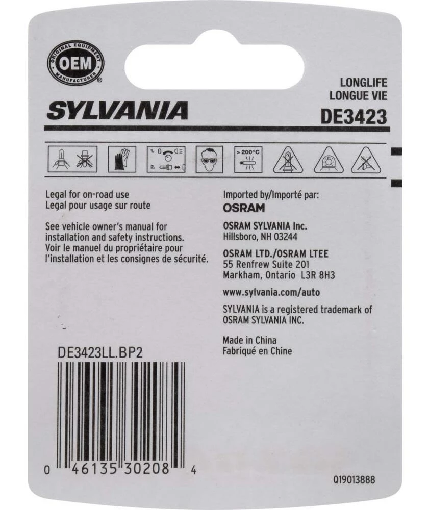 DE3423 Sylvania Long Life Mini Bulb, 2-pk - Image 8