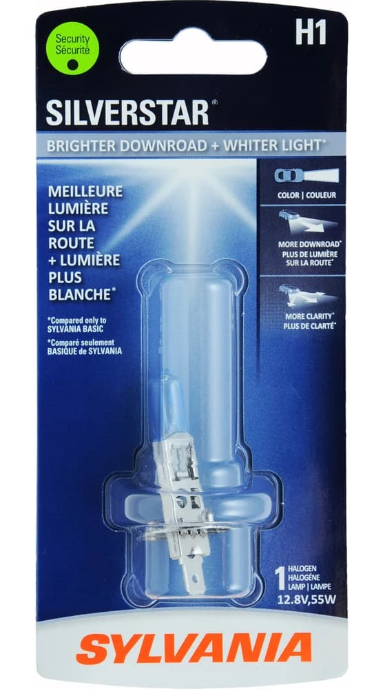 H1 Sylvania SilverStar® Halogen Headlight Bulb, Whiter Light, 1-pk - Image 3