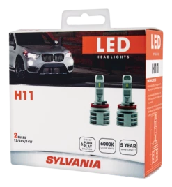 H11 Sylvania ZEVO® LED Headlight Bulb, 6000k Cool White Light, 2-pk