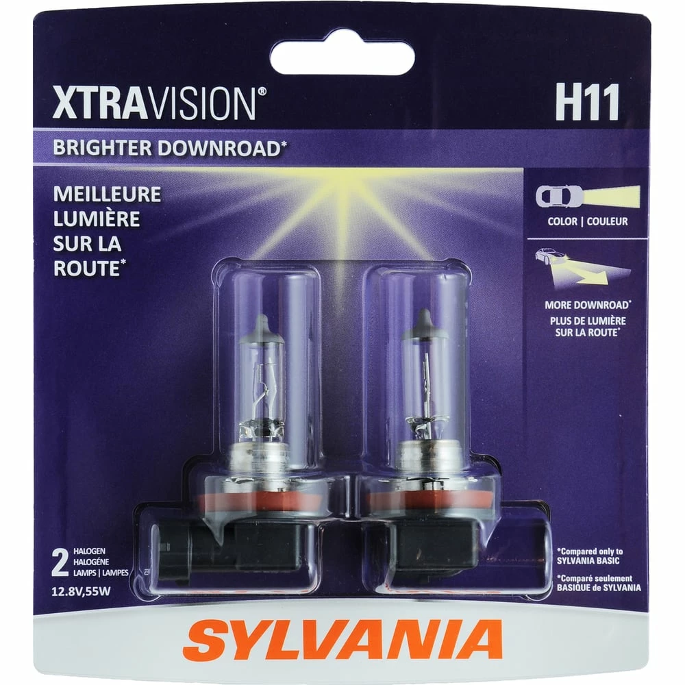 H11 Sylvania Halogen Headlight Bulb, 2-pk