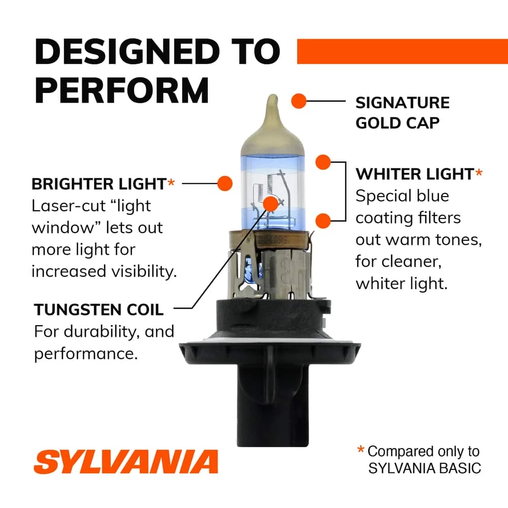 H13 Sylvania SilverStarĀ® ULTRA Halogen Headlight Bulb, Whiter Light, 1-pk - Image 12