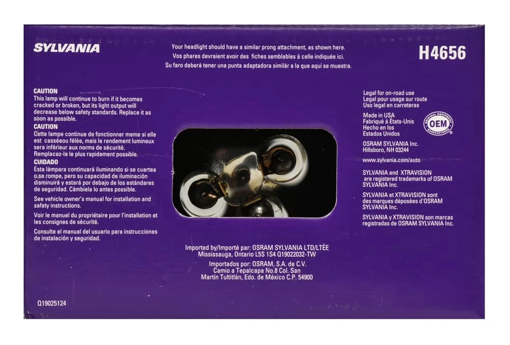 H4656 Sylvania XtraVision® Sealed Beam Headlight, Brighter Light, 1-pk - Image 2