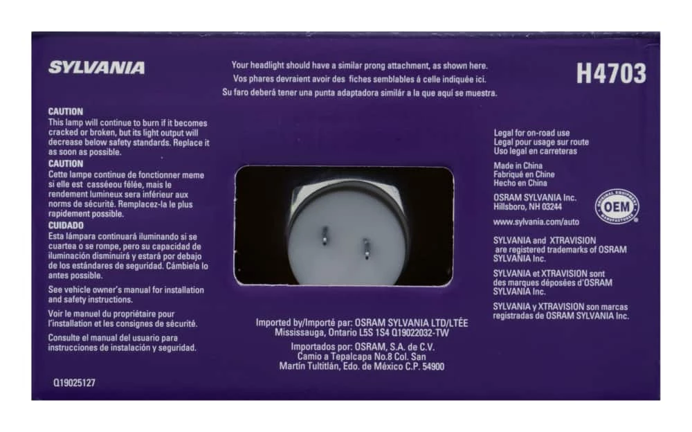 H4351 Sylvania XtraVision® Sealed Beam Headlight, Brighter Light, 1-pk - Image 3