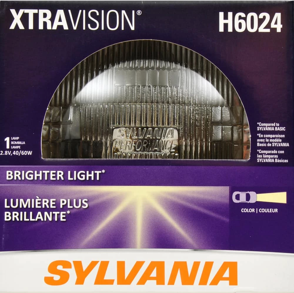H6024 Sylvania XtraVision® Sealed Beam Headlight, Brighter Light, 1-pk
