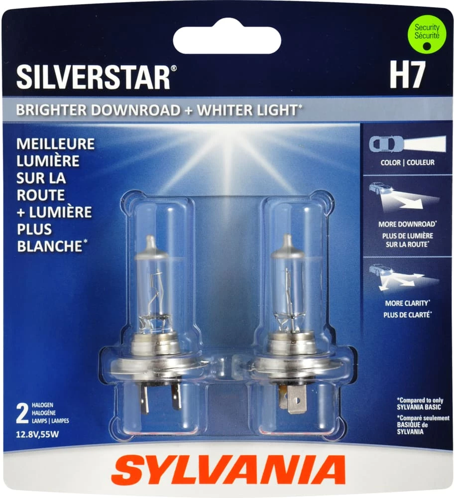 H7 Sylvania SilverStarĀ® Halogen Headlight Bulb, Whiter Light, 2-pk - Image 3