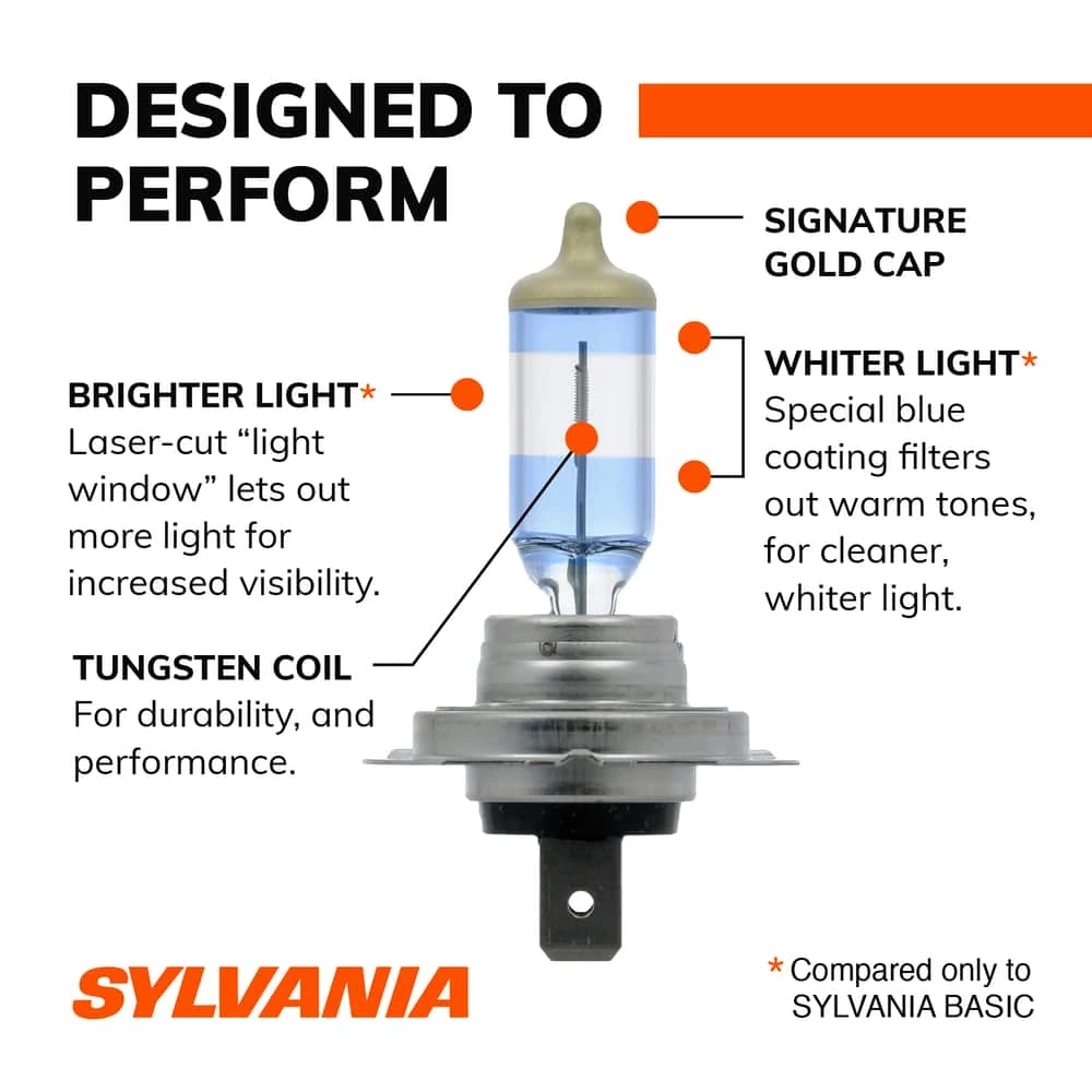 H7 Sylvania SilverStar® ULTRA Halogen Headlight Bulb, Whiter Light, 1-pk - Image 12
