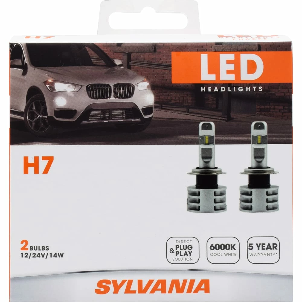 H7 Sylvania ZEVO® LED Headlight Bulb, 6000k Cool White Light, 2-pk - Image 9