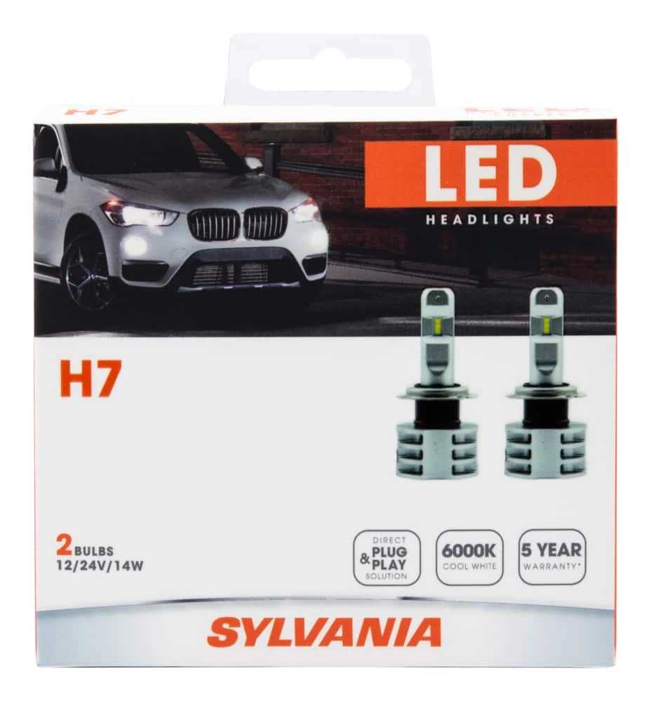 H7 Sylvania ZEVO® LED Headlight Bulb, 6000k Cool White Light, 2-pk