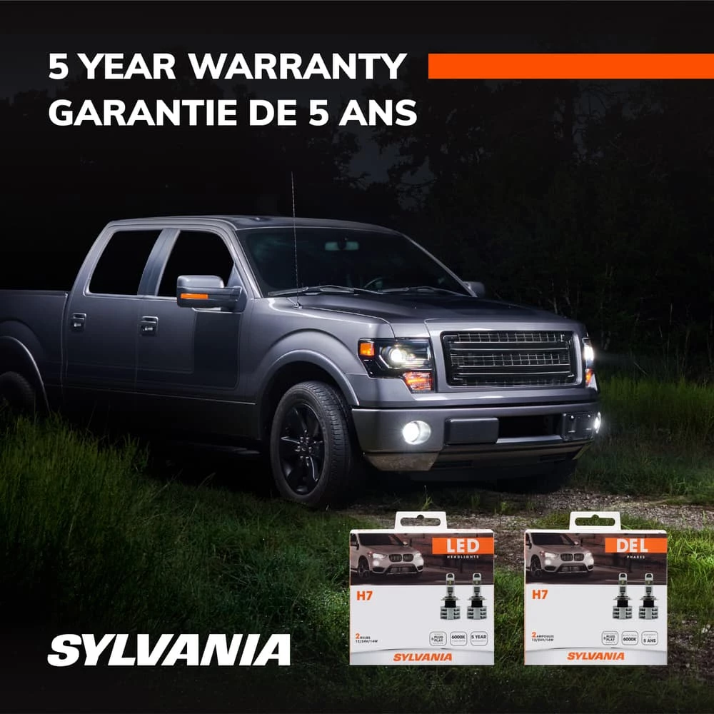 H7 Sylvania ZEVO® LED Headlight Bulb, 6000k Cool White Light, 2-pk - Image 11