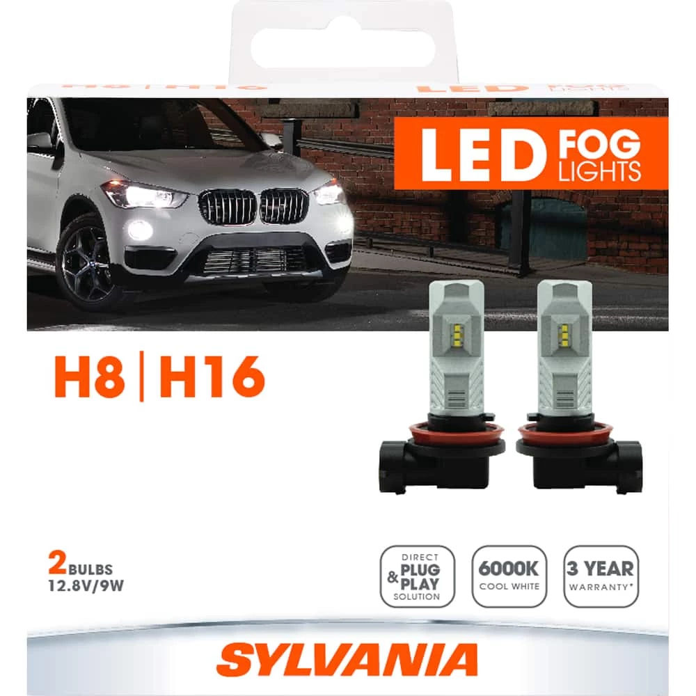 H8/H16 Sylvania ZEVO® LED Fog Lights, 6000k Cool White Light, 2-pk - Image 6