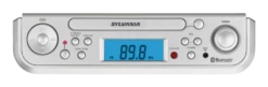 Sylvania Under The Counter Bluetooth AM/FM Clock Radio With CD Player, Silver